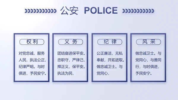 蓝色民警警察公安工作计划动态PPT