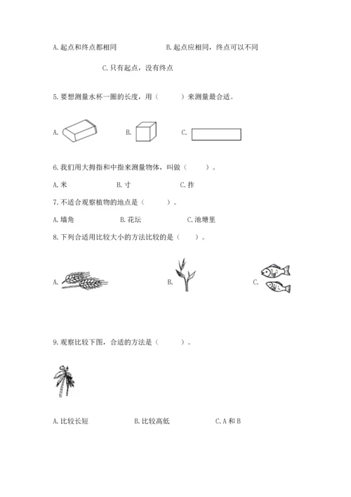 教科版一年级上册科学期末测试卷（易错题）.docx