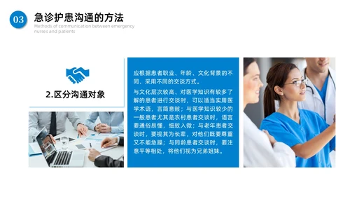 蓝色商务简约急诊护患沟通技巧商务通用PPT模板