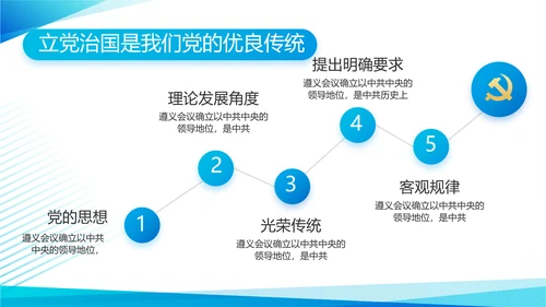 蓝色党建述职报告PPT动态模板