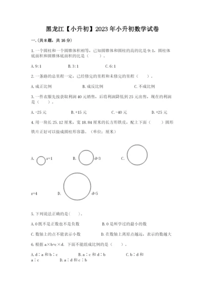 黑龙江【小升初】2023年小升初数学试卷（轻巧夺冠）.docx