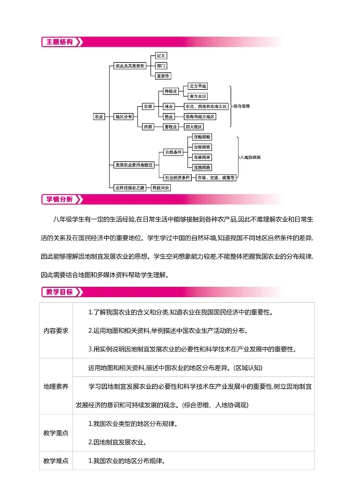 4.2 农业（ 第1课时 教案+素材）-2024秋人教八上地理精简课堂