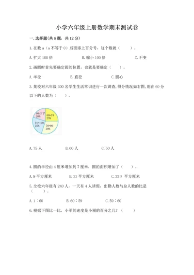 小学六年级上册数学期末测试卷附答案（名师推荐）.docx