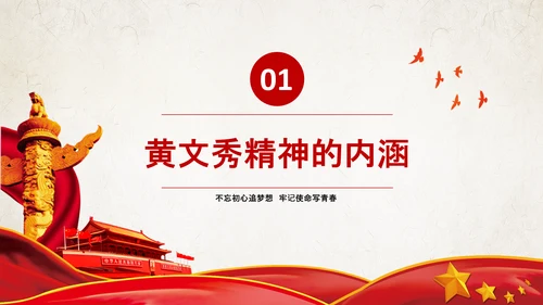 不忘初心青年党员学习黄文秀精神PPT模板