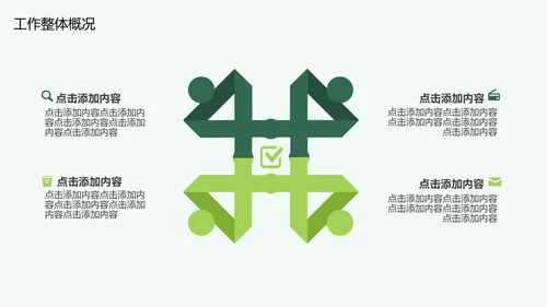 春风吹杨柳绿色季度工作总结通用PPT模板