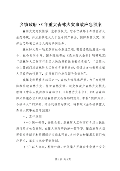 乡镇政府某年重大森林火灾事故应急预案.docx