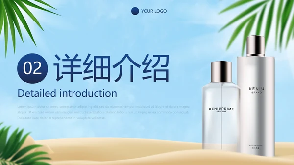 高级立体夏季产品介绍手册PPT模板