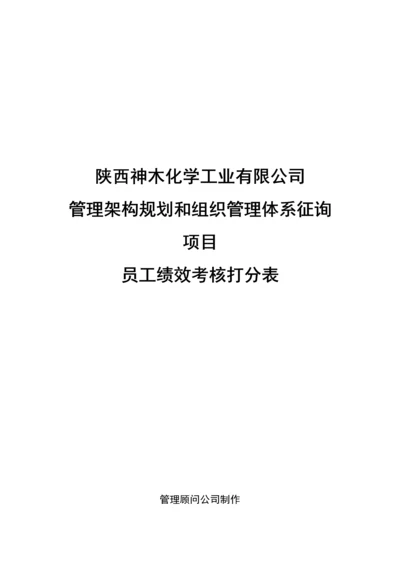 化学工业有限公司员工绩效考评打分表.docx