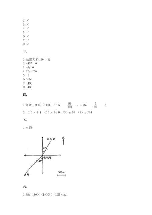 贵州省贵阳市小升初数学试卷含完整答案（夺冠系列）.docx