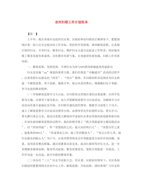 精编之农村妇联工作计划范本.docx