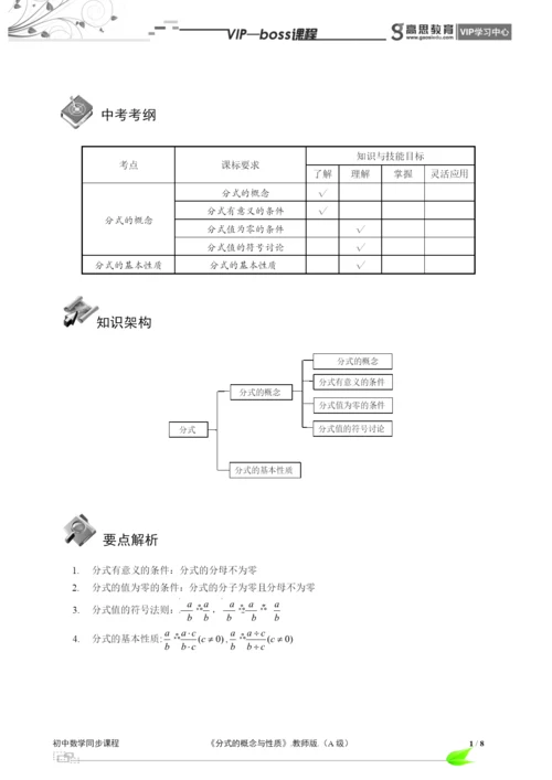 BOSS-初中数学-分式A级-第01讲.docx