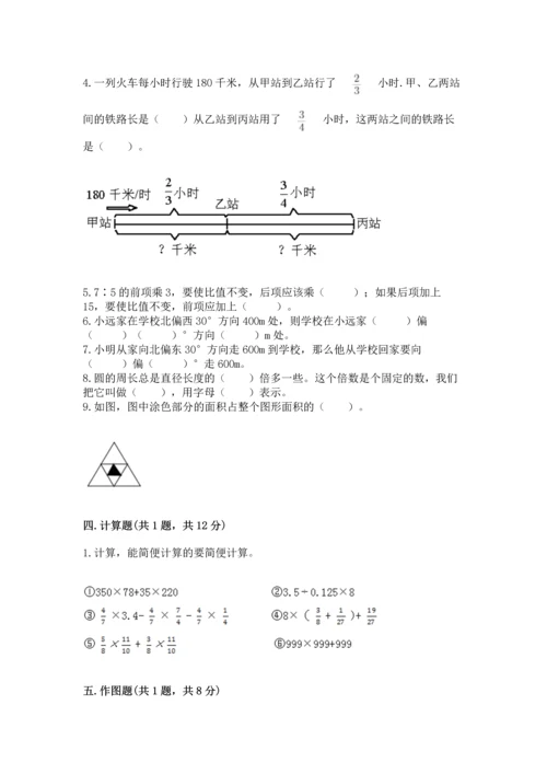 人教版六年级上册数学期末测试卷（夺分金卷）.docx