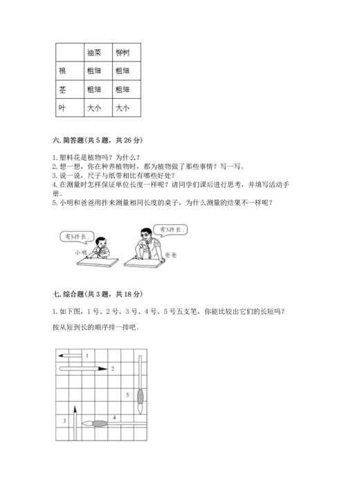 教科版小学一年级上册科学期末测试卷含答案【夺分金卷】.docx