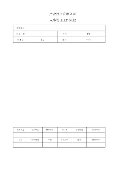 人事管理工作流程标准版