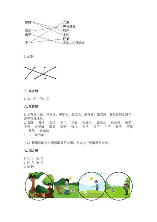教科版二年级上册科学期末测试卷附答案（精练）.docx