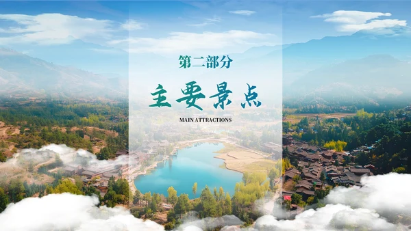 蓝色系城市推介PPT模板