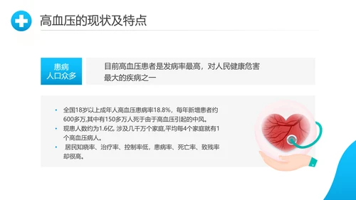 关爱预防高血压心脏疾病知识讲座课件PPT模板