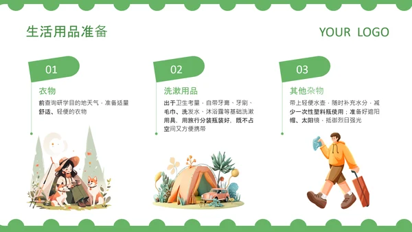 绿色卡通风研学产品介绍PPT