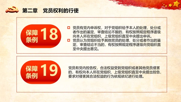 学习中国共产党党员权利保障条例解读PPT党员的13项权利