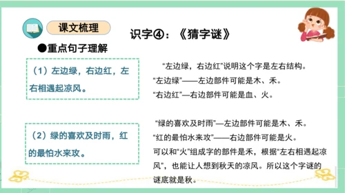 统编版一年级语文下册单元复习第一单元（复习课件）
