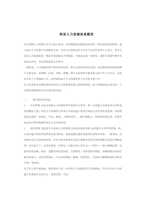 简易人力资源体系模型介绍.docx