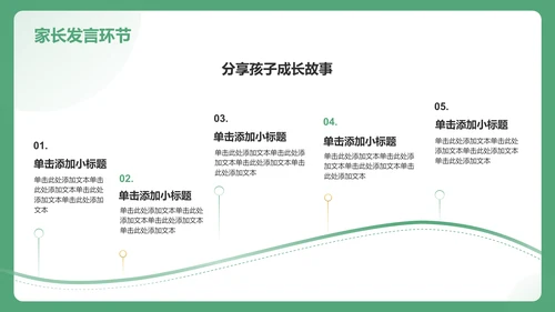 绿色卡通风幼儿园家长会PPT模板