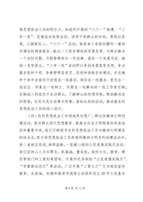 关于农村思想政治工作的调查与思考.docx