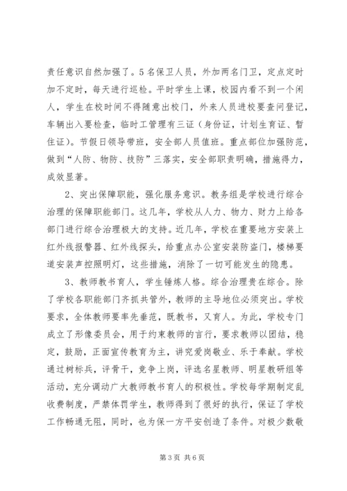 小学综合治理工作情况汇报.docx