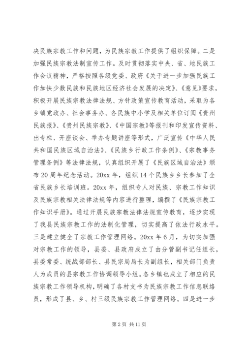 在县人大常委会会议上的民族宗教工作报告.docx