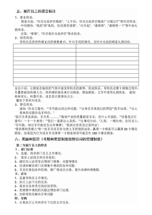 展厅管理制度