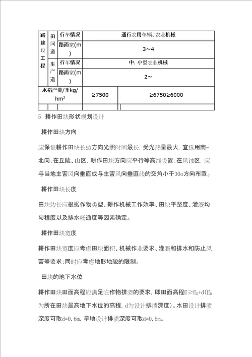 基本农田建设设计规范