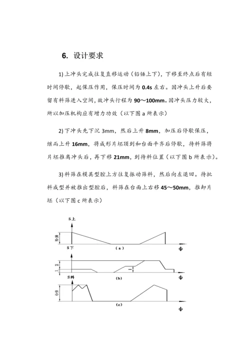 机械原理专业课程设计压片机.docx