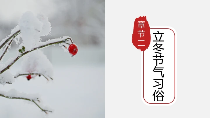 简约中国风传统二十四节气之立冬介绍PPT模板