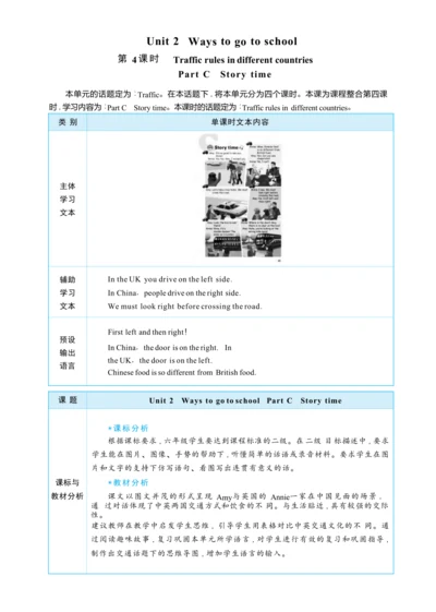 Unit 2 Ways to go to school Part C Story time大单元整体