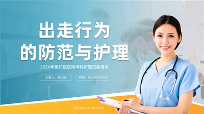 商务风格出走行为的防范与护理医务人员培训PPT