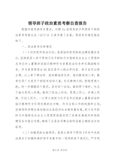 领导班子政治素质考察自查报告.docx