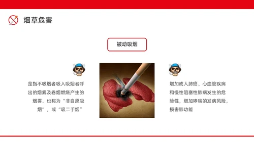 红色水彩简约商务控烟企业培训PPT课件禁烟
