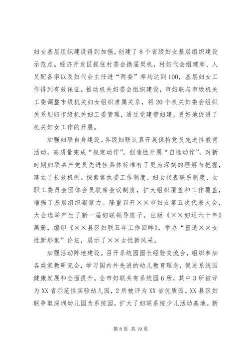 在市妇联会议上的工作报告 (6).docx