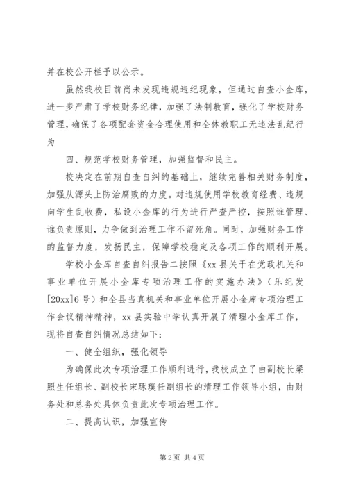 学校小金库自查自纠报告范文.docx