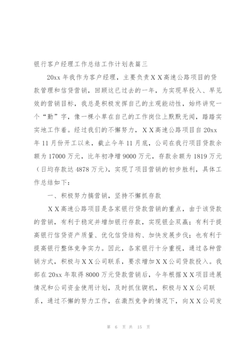 银行客户经理工作总结工作计划表.docx