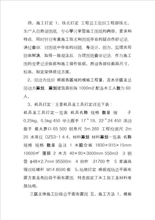 模板工程施工方案 XX项目模板本工程安全专项施工方案