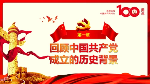 学习七一建党100周年讲话伟大建党精神PPT