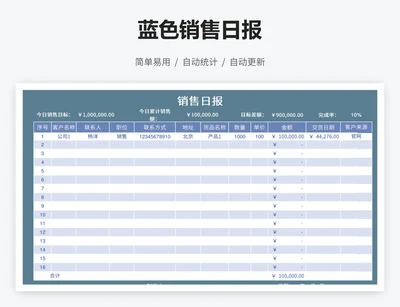 蓝色销售日报