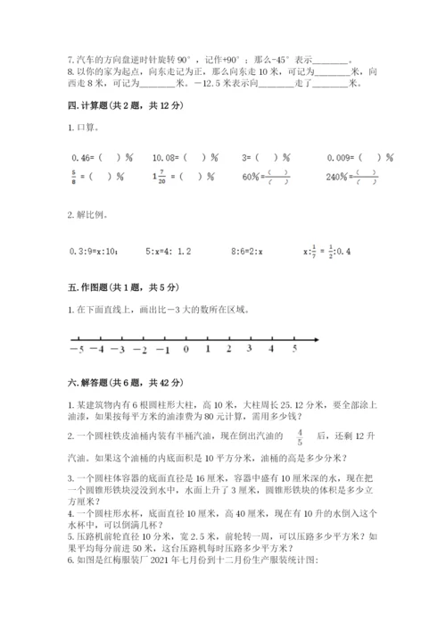 北京版小学六年级下册数学期末综合素养测试卷附答案【满分必刷】.docx