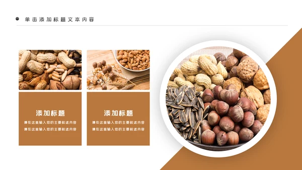美味坚果休闲食品坚果干果零食销售PPT模板