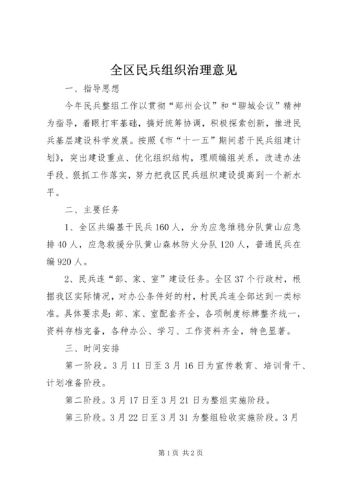 全区民兵组织治理意见.docx