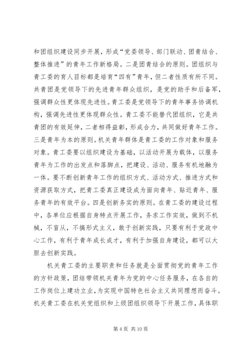 市直机关青年工作委员会成立大会讲话.docx