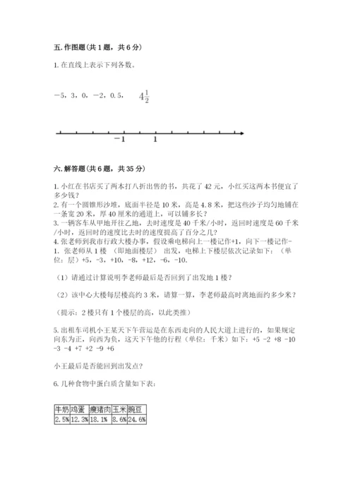 北京版小学六年级下册数学期末综合素养测试卷带答案（满分必刷）.docx