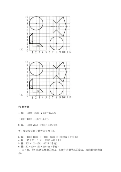 人教版六年级上册数学期末测试卷含答案（轻巧夺冠）.docx