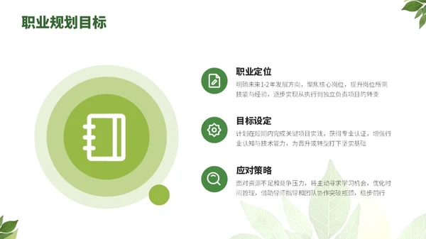 绿色小清新绿叶通用行业求职简历自我介绍PPT模板